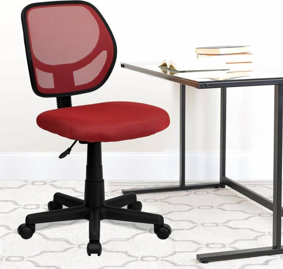 Flash Furniture Neri Black Mesh Office Chair with Swivel Base and Ergonomic Square Back