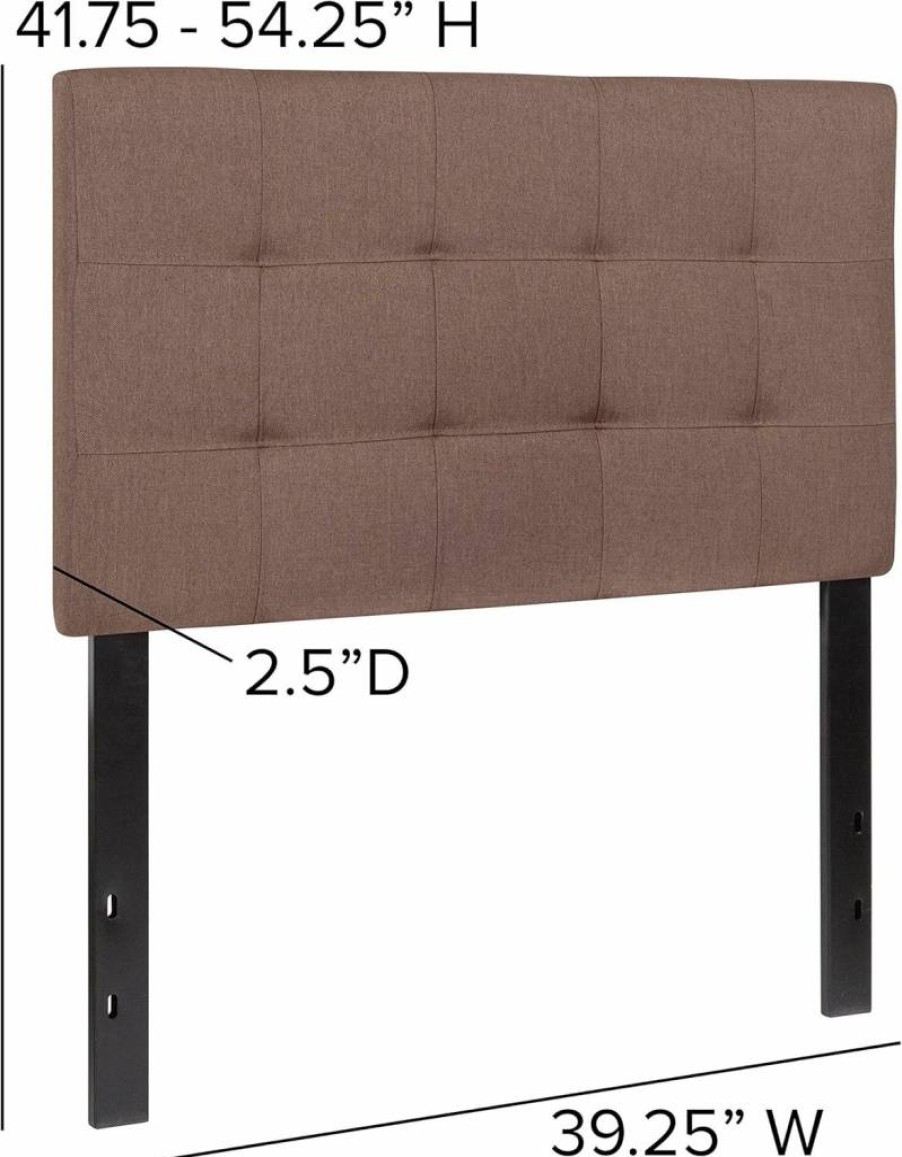 Flash Furniture Black Bedford Tufted Upholstered Twin Headboard - Modern Fabric Headboard for Bedroom Decor