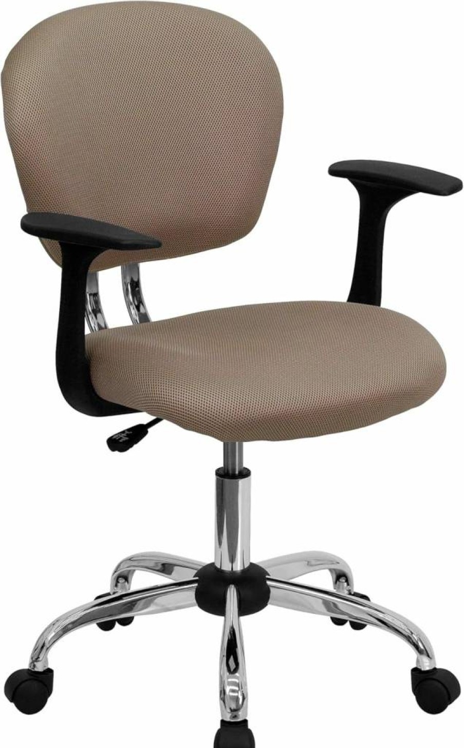 Flash Furniture Beverly Mid-Back Mesh Office Chair - Bright Green, Swivel, Padded Seat, Chrome Base with Arms, Ergonomic Task Chair