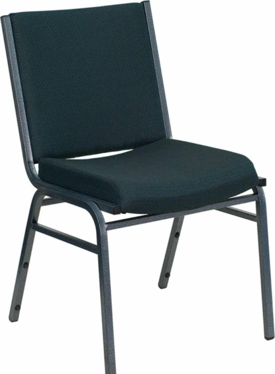 Flash Furniture Hercules Series Heavy Duty Black Vinyl Stack Chair - Single Chair for Office, Conference, or Event Seating