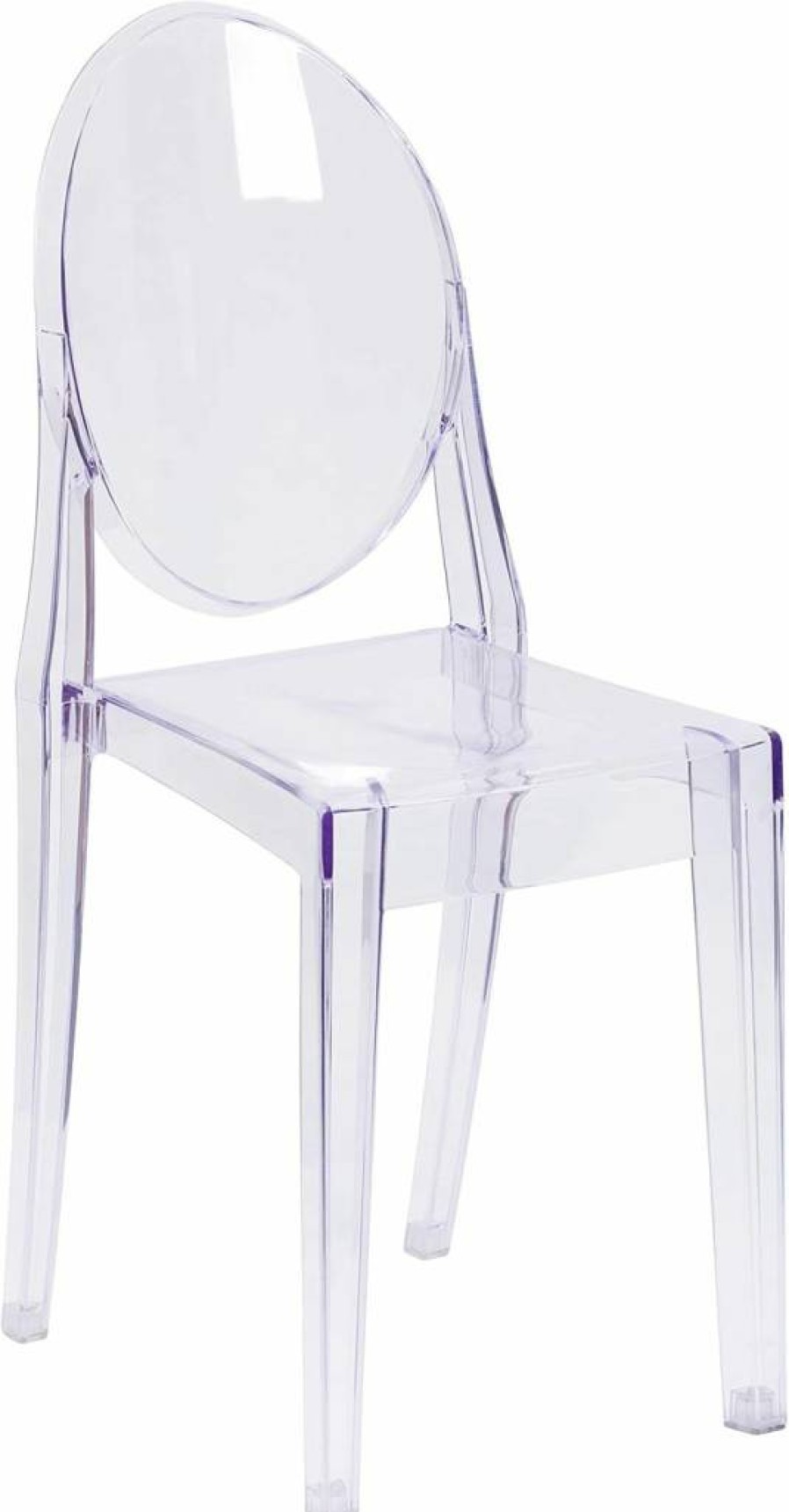 Flash Furniture Cheryl Stackable Transparent Crystal Accent Chair for Indoor/Outdoor Dining & Restaurant Use