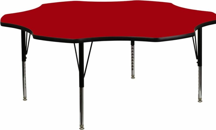 Flash Furniture Wren 60" Adjustable Height Activity Table - Grey Thermal Laminate Top, Short Legs for Kids