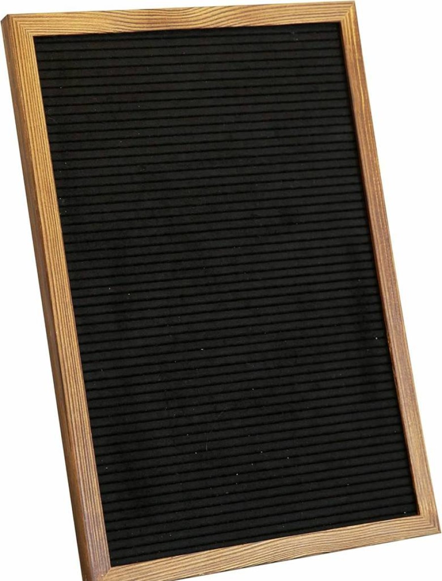 Flash Furniture Gracie 12x17 Inch Felt Letter Board with Wooden Frame - Includes 389 Letters, Numbers, Symbols & Icons, Comes with Canvas Carrying Case (Torched Wood/Black Felt)