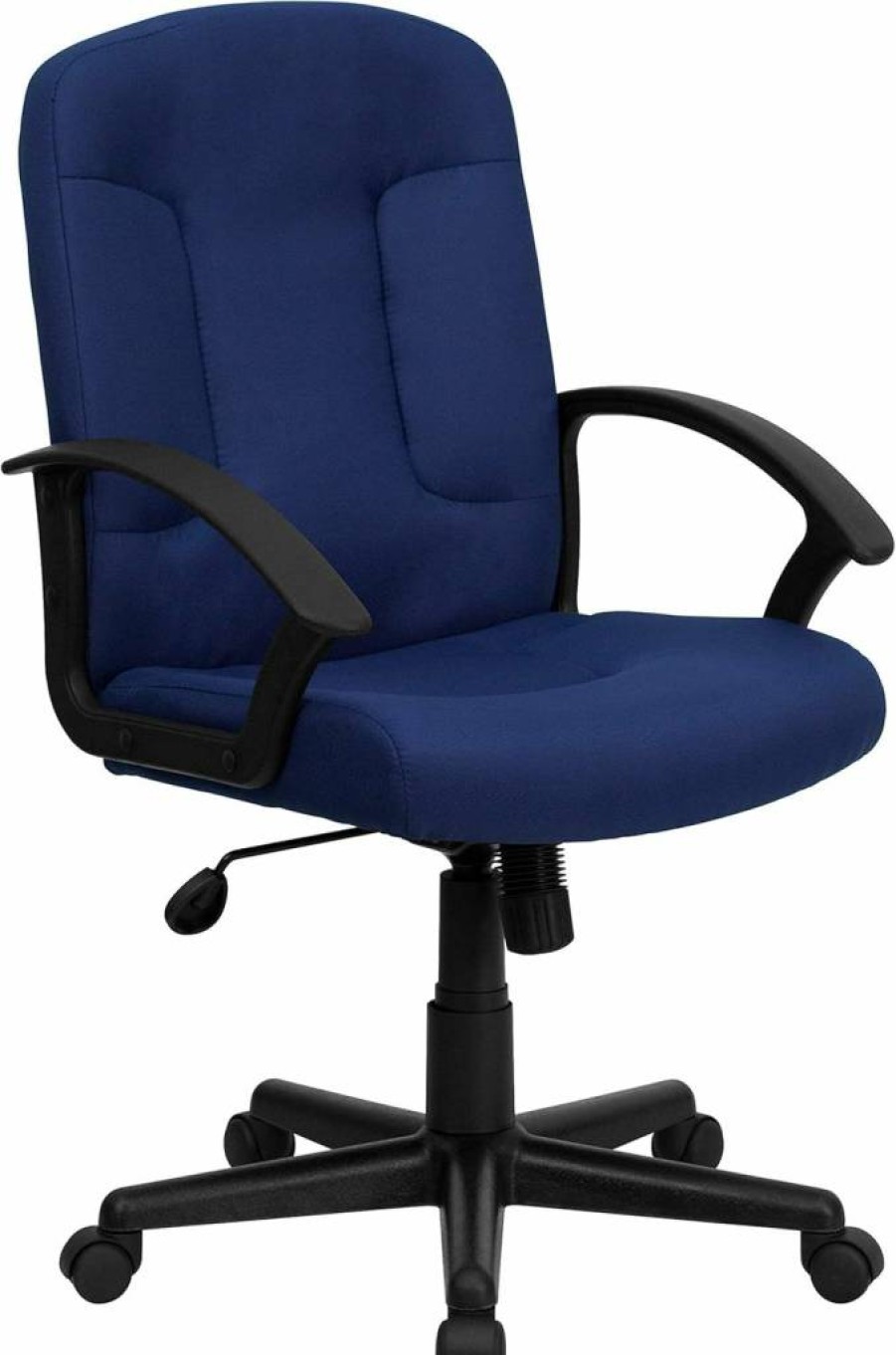 Flash Furniture Garver Executive Office Chair - Navy Fabric, Mid-Back Support, Swivel Base & Nylon Arms