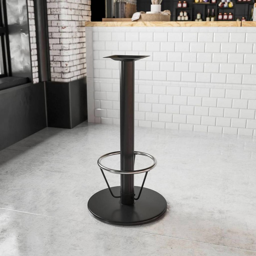 Flash Furniture 24-Inch Round Bar Table Base with 4-Inch Diameter Column and Foot Ring for Restaurant Height