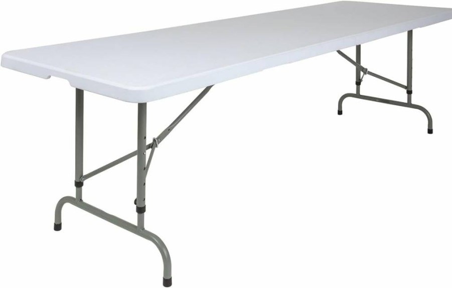 Flash Furniture 8-Foot Adjustable Height Granite White Folding Plastic Table