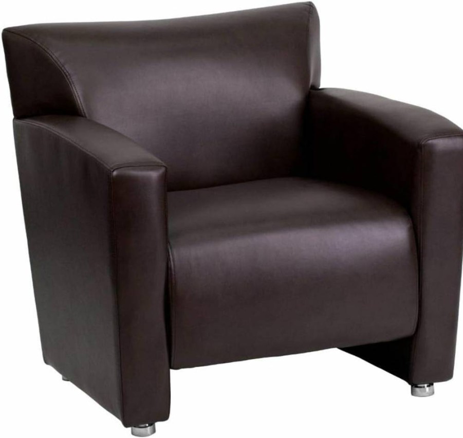 Flash Furniture Hercules Majesty Series Black Leathersoft Loveseat - 2-Seater Sofa, Genuine Leather, Modern Design, Comfortable Seating for Living Room