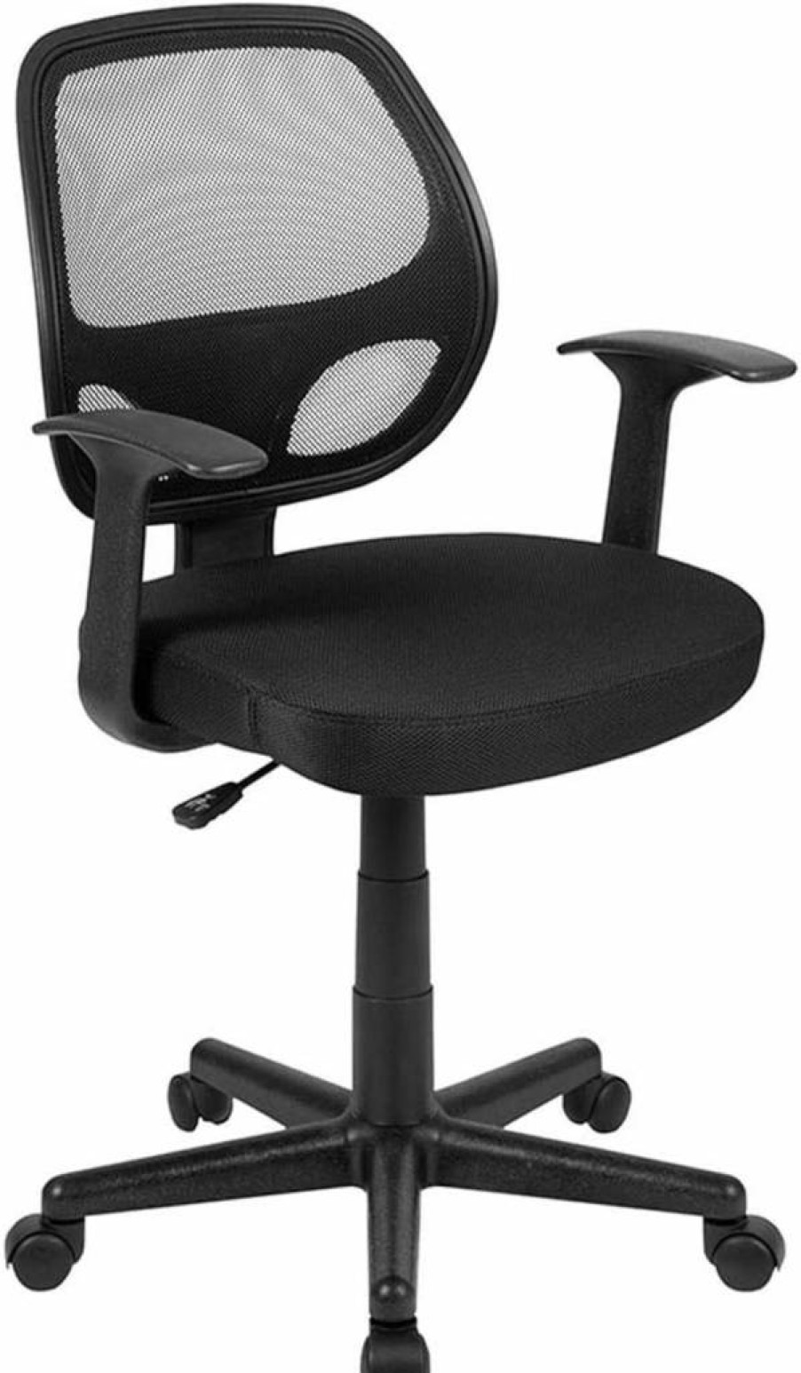 Flash Furniture Mid-Back Black Mesh Ergonomic Office Chair with Arms - Swivel Task Chair