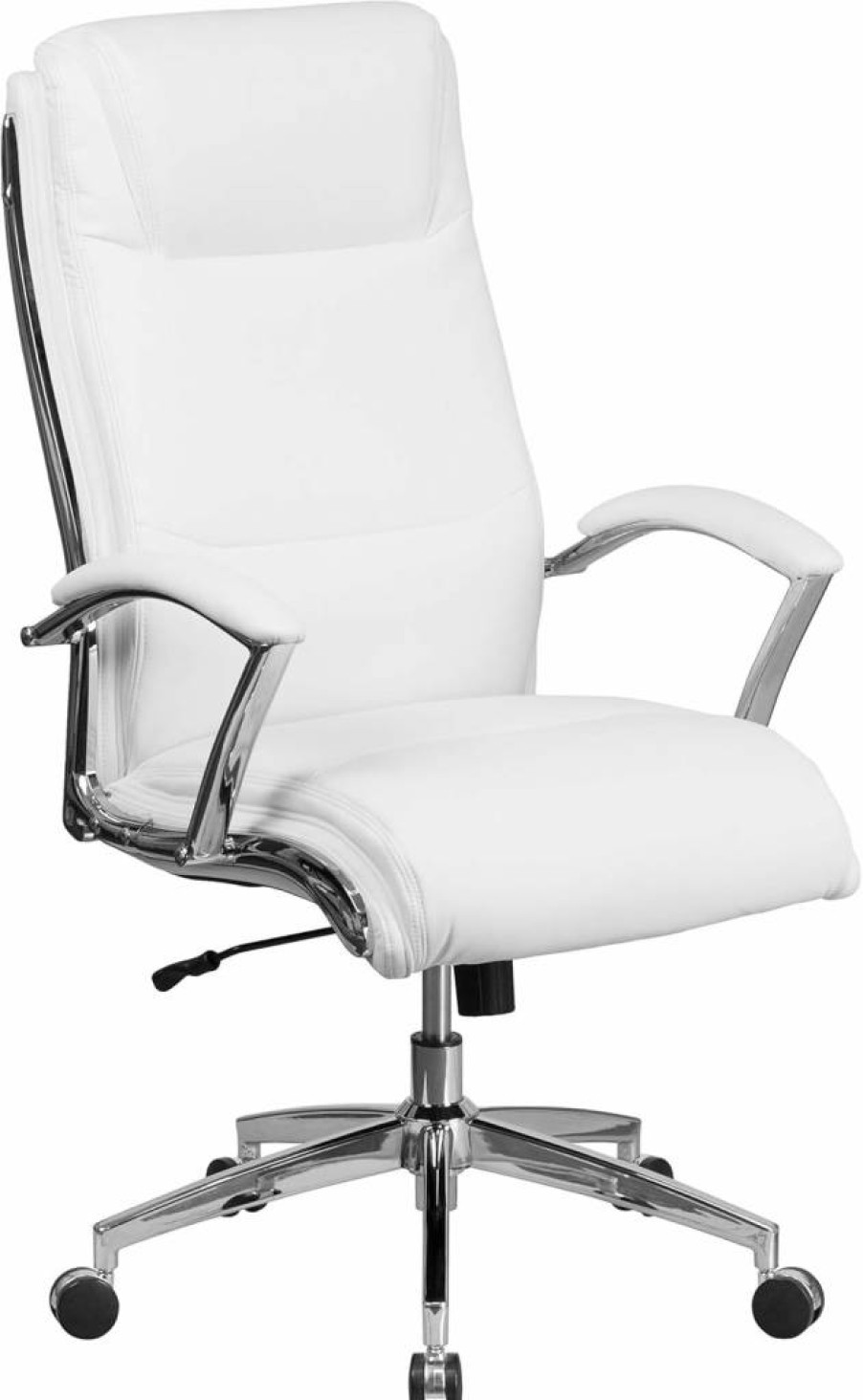 Flash Furniture Rebecca High Back Executive Office Chair - Black LeatherSoft Upholstery, Swivel Base with Chrome Arms