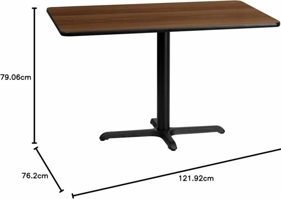 Flash Furniture Graniss 30x48 Inch Rectangular Laminate Table Top with Adjustable Height Base - Natural Finish