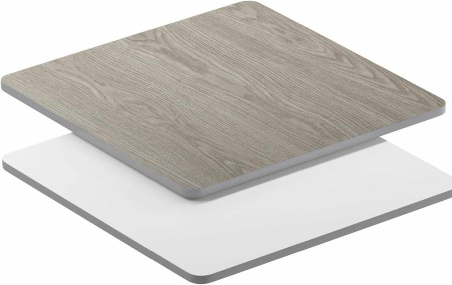 Flash Furniture Glenbrook 42" Square Table Top - Reversible Laminate in Natural & Walnut Finish