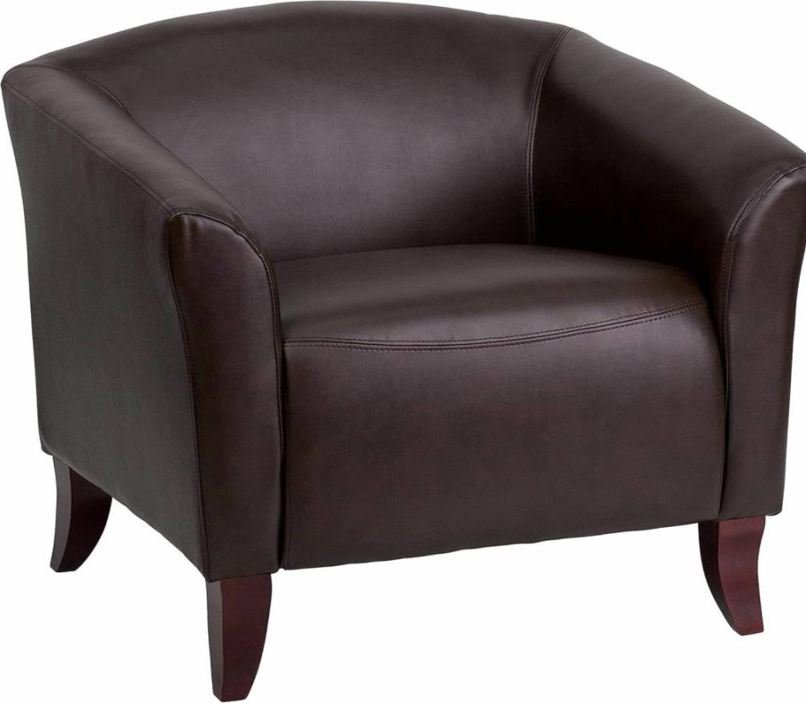 Flash Furniture Hercules Imperial Series Gray LeatherSoft Office Chair - Ergonomic Executive Desk Chair