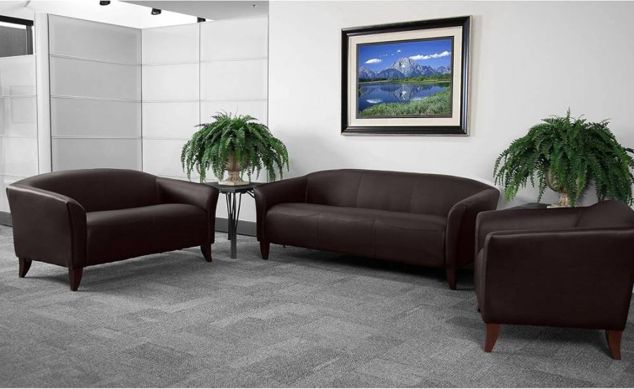 Flash Furniture Hercules Imperial Series Gray LeatherSoft Office Chair - Ergonomic Executive Desk Chair