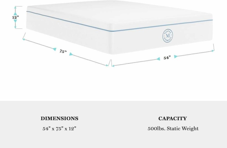 Martha Stewart Sleepcomplete 12" Hybrid Mattress in a Box - Medium-Firm Pocket Spring & Cooling Foam, 5-Zone Support, Coolweave Cover, White