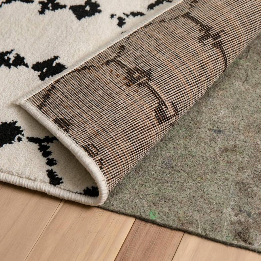 Flash Furniture Non-Slip Reversible Rug Pad 1/4" Thick - Gray 4x6 Floor Protector for Multi-Surface Use