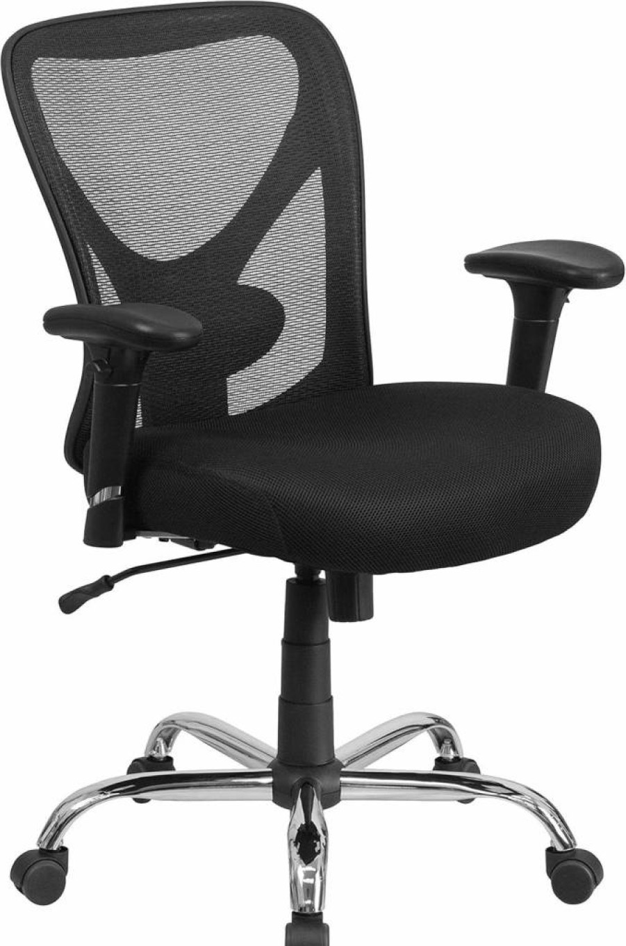 Flash Furniture Big & Tall Adjustable Mesh Office Chair with Swivel & Wheels – Ergonomic High Back Desk Chair