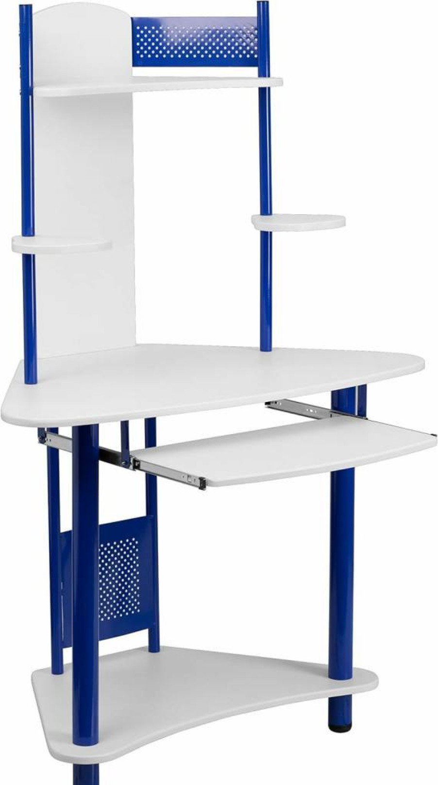 Flash Furniture Pink Corner Computer Desk with Hutch - Stylish Walker Design for Home Office
