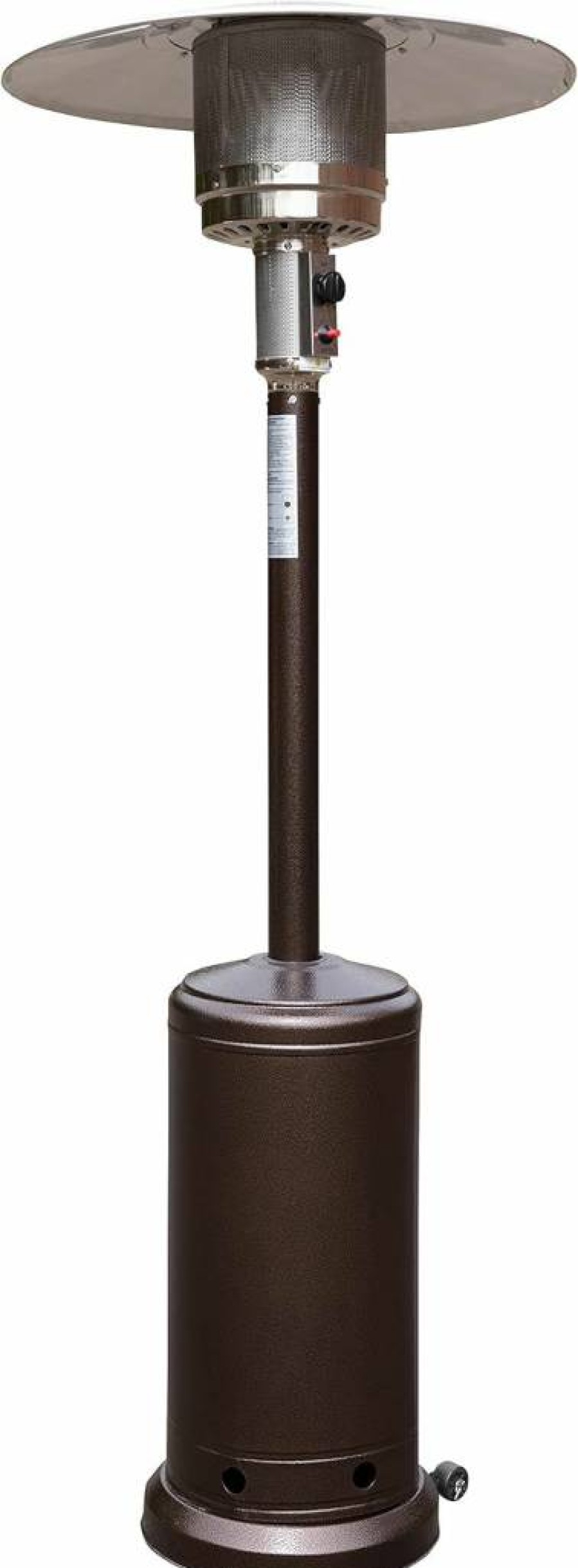 Flash Furniture 40,000 BTU Bronze Stainless Steel Outdoor Propane Heater with Wheels - 7.5 FT Commercial & Residential Patio Heating