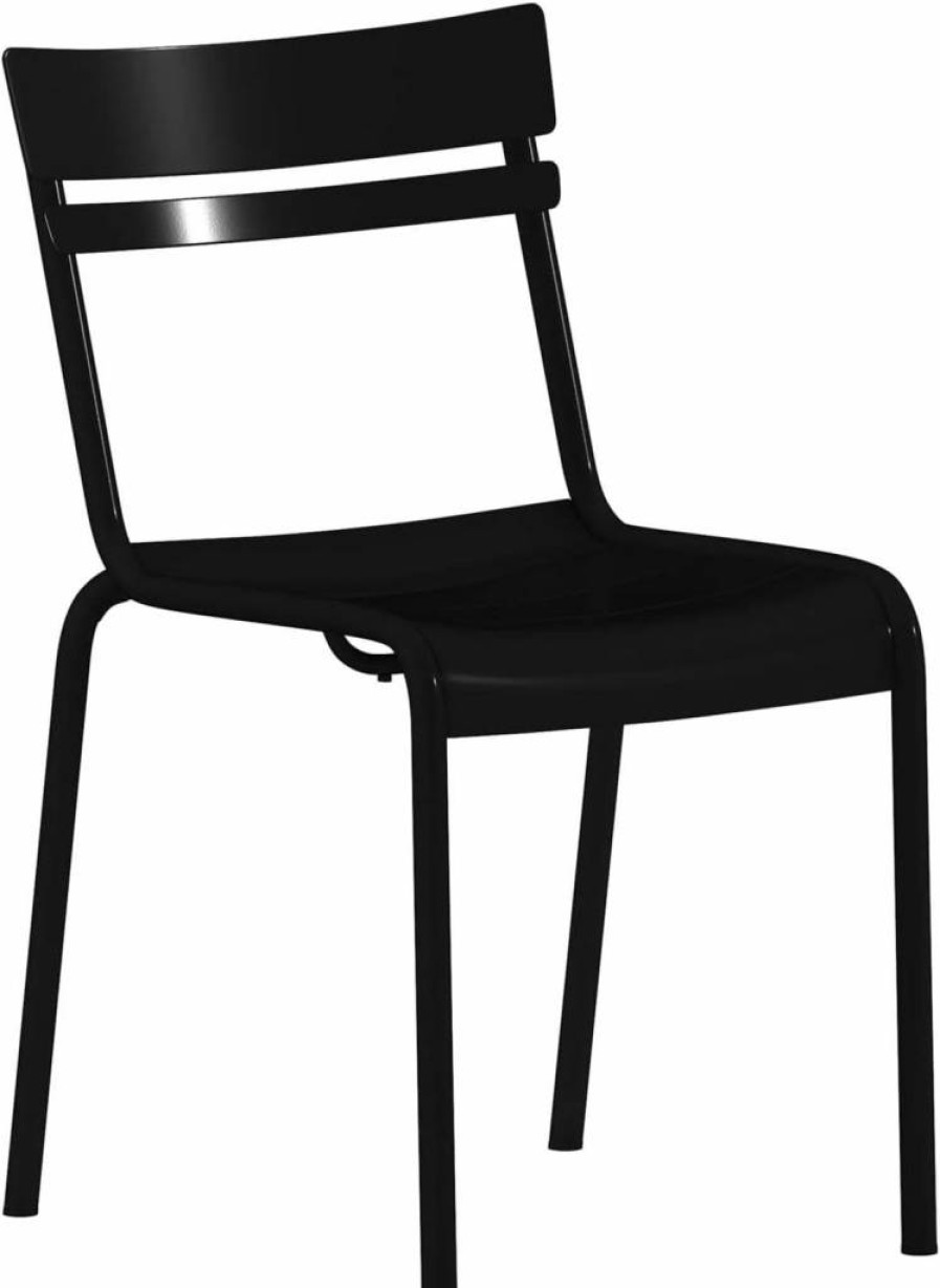 Flash Furniture Nash 4-Pack Commercial Steel Stack Chairs, Silver Indoor-Outdoor Armless Chairs with 2-Slat Back Design