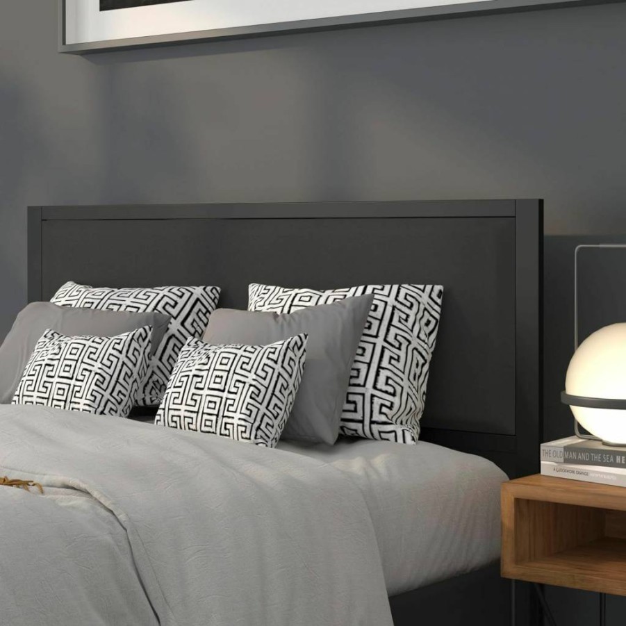 Flash Furniture Black Upholstered Queen Headboard - Melbourne Metal Fabric Design