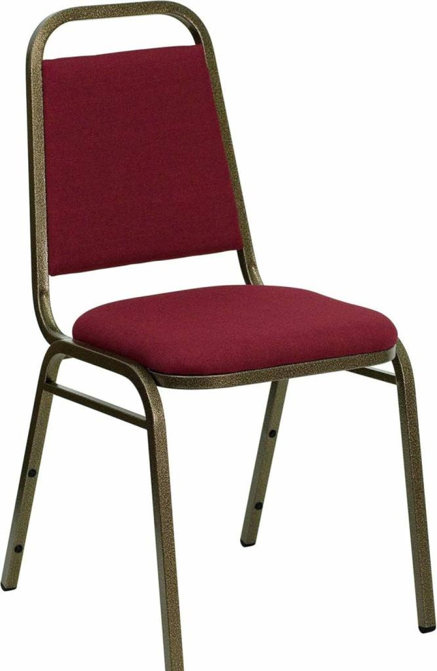 Flash Furniture 4-Pack Brown Vinyl Stacking Banquet Chairs with Copper Vein Frame - Hercules Series Trapezoidal Back Design