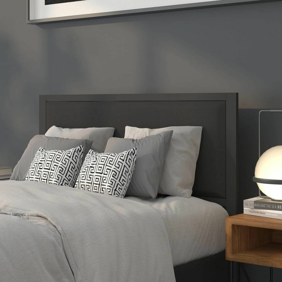Flash Furniture Black Metal Upholstered Full Size Headboard - Melbourne Design Modern Bed Frame