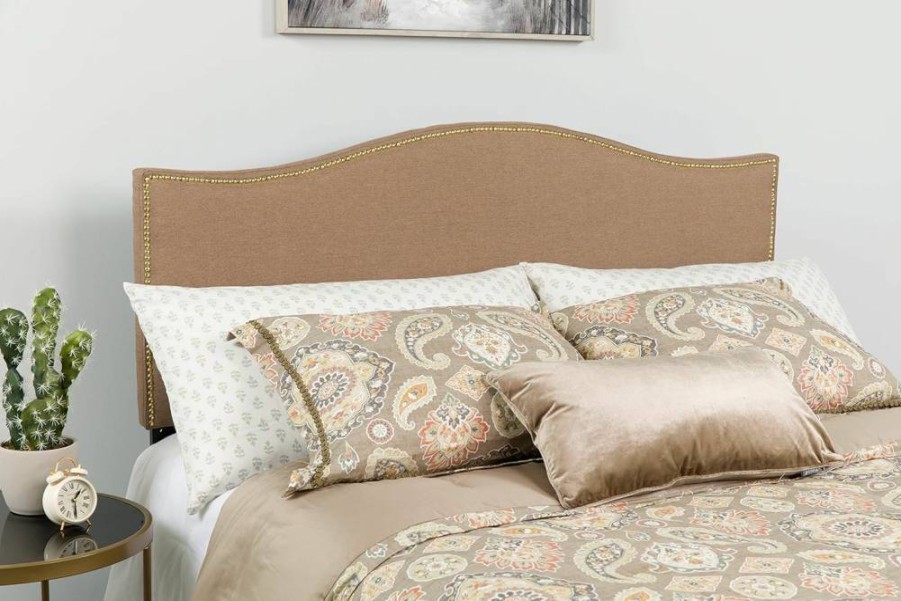 Flash Furniture White Upholstered Twin Headboard with Nail Trim - Lexington Design