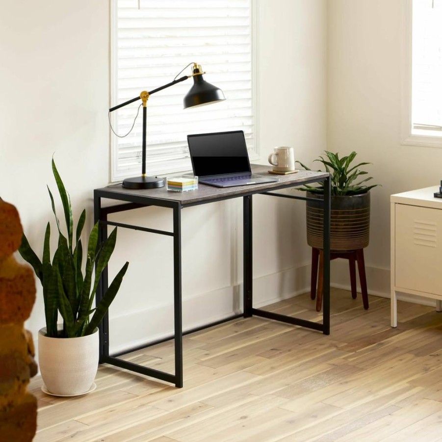 Flash Furniture 40" Rustic Folding Computer Desk for Home Office - Compact & Stylish Walker Design
