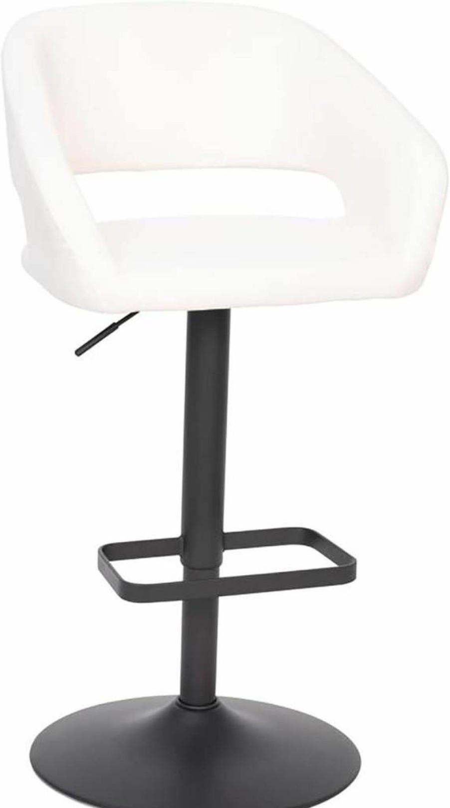 Flash Furniture Erik Adjustable Height Bar Stool with Footrest, Mid-Back Upholstered Counter Stool in Gray & Chrome