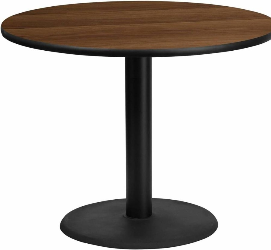 Flash Furniture 36-Inch Round Graniss Laminate Dining Table with 24-Inch Height Adjustable Base, Natural Finish