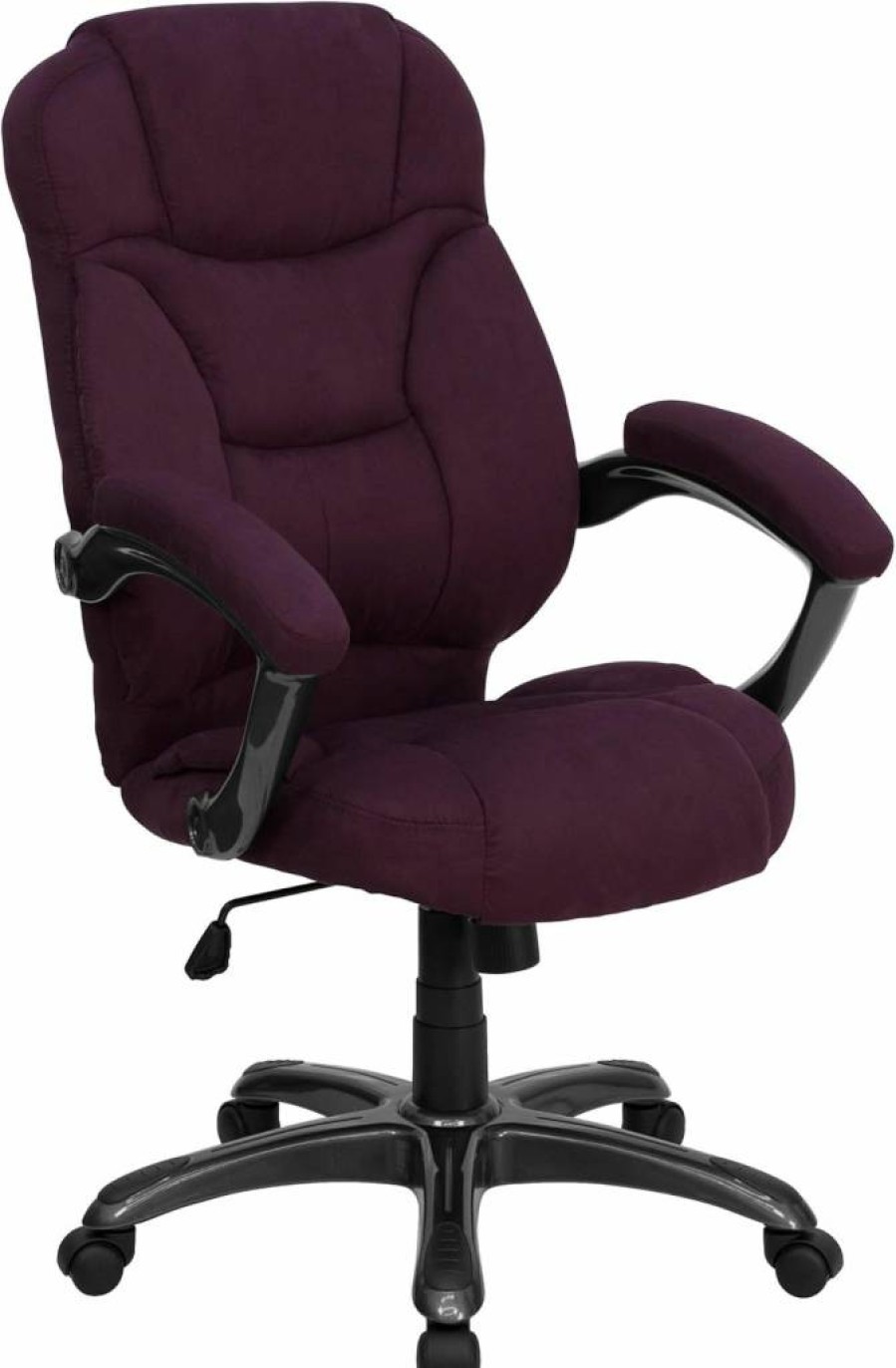 Flash Furniture Jessie High Back Executive Office Chair - Navy Blue Microfiber, Swivel, Ergonomic Design with Arms