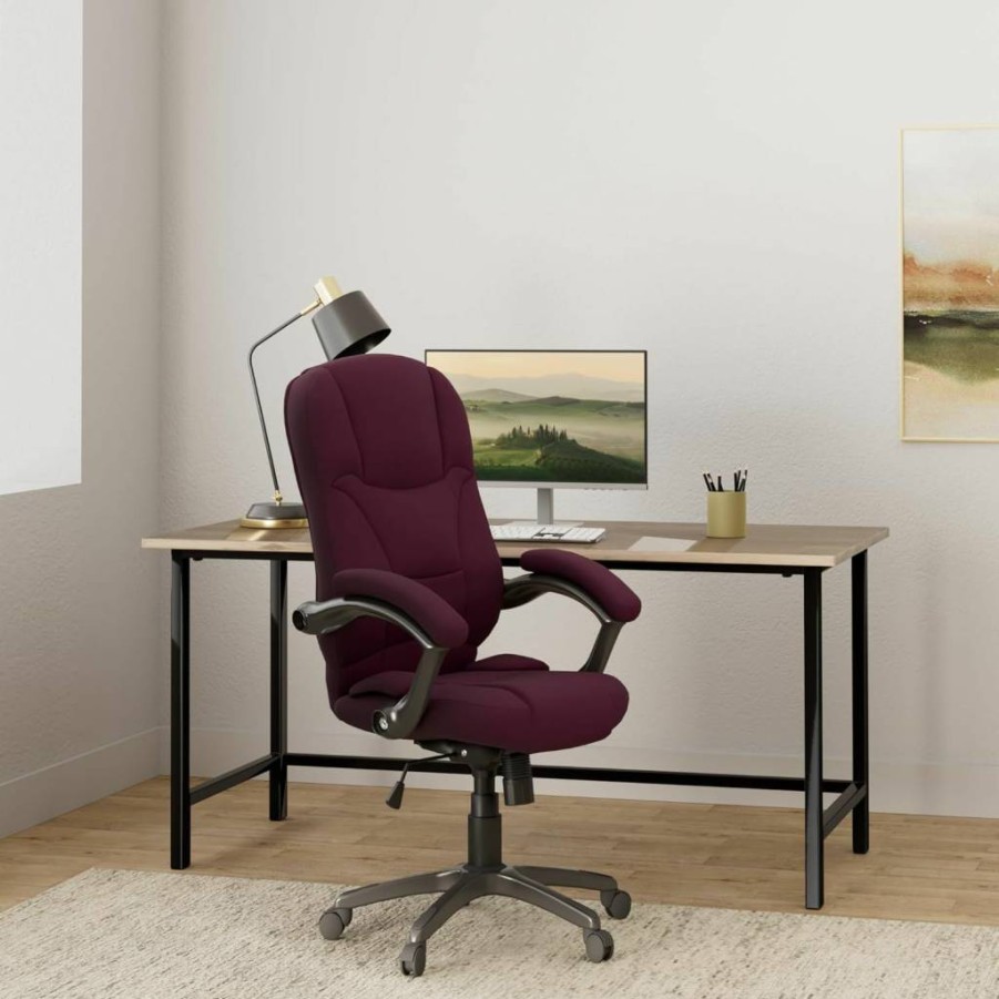 Flash Furniture Jessie High Back Executive Office Chair - Navy Blue Microfiber, Swivel, Ergonomic Design with Arms