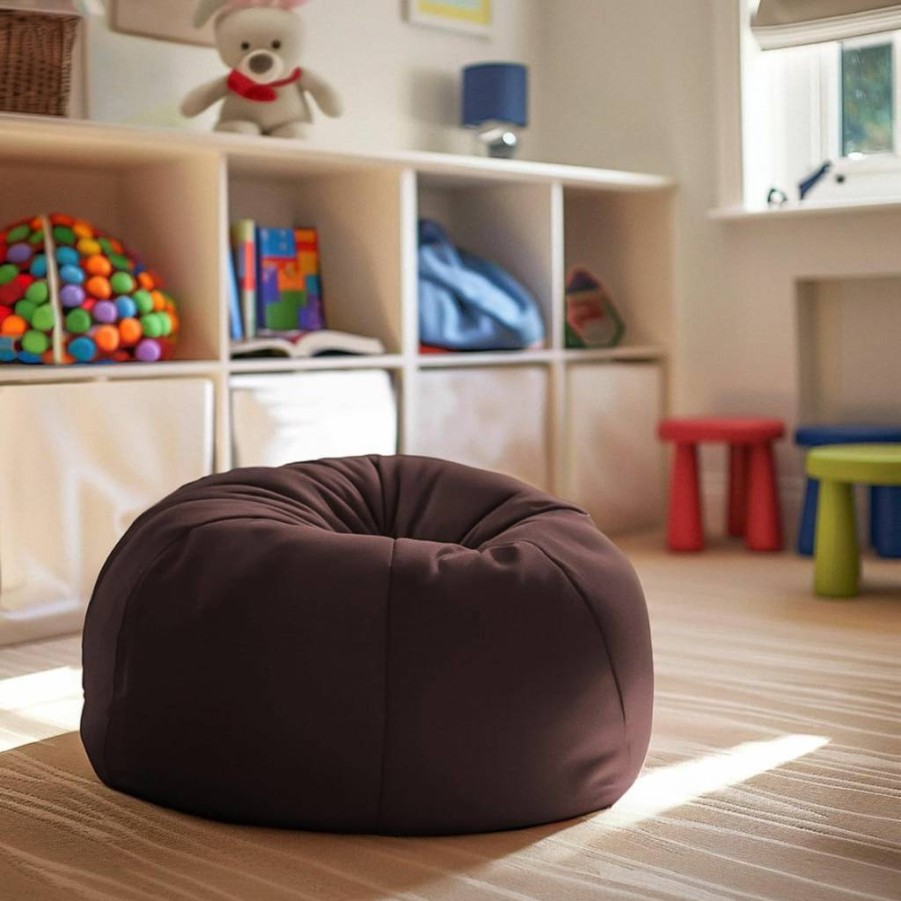 Flash Furniture Dillon Kids Bean Bag Chair - Machine Washable Furry Cover, Foam-Filled for Teens & Children, White