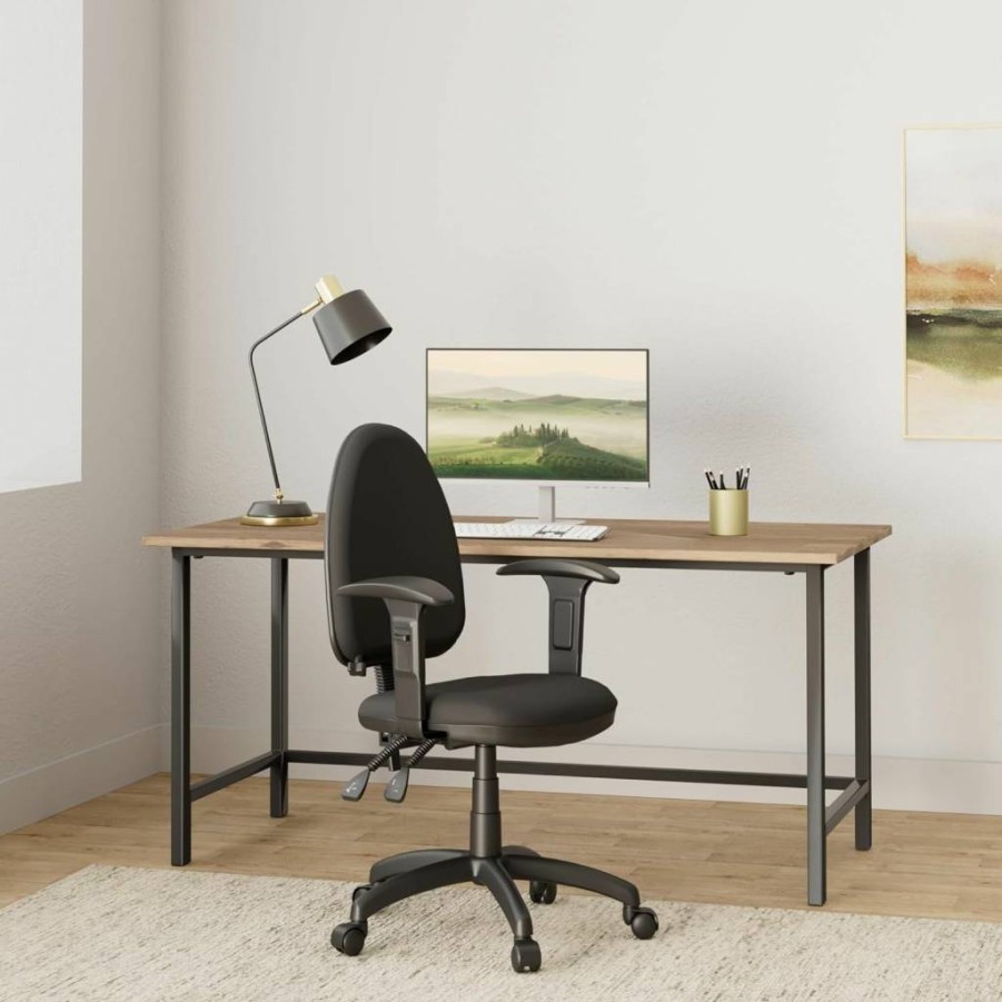 Flash Furniture Mid-Back Ergonomic Office Chair with Adjustable Lumbar Support, Burgundy Fabric, Swivel & Multifunction Task Chair