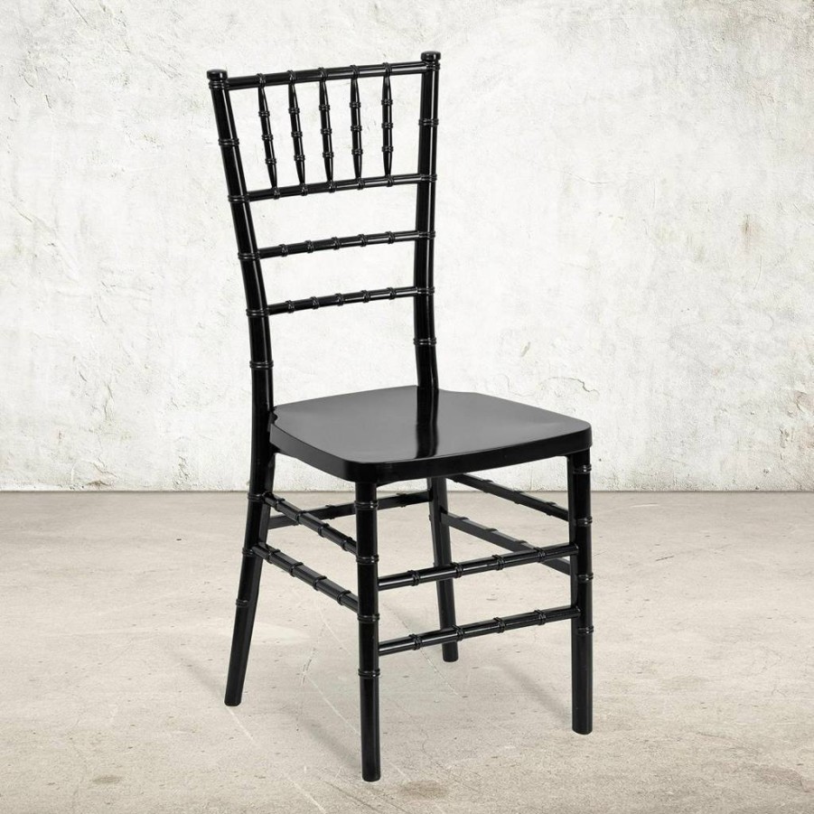 Flash Furniture Hercules Series Black Resin Stackable Chiavari Chair - Premium Commercial Event Seating