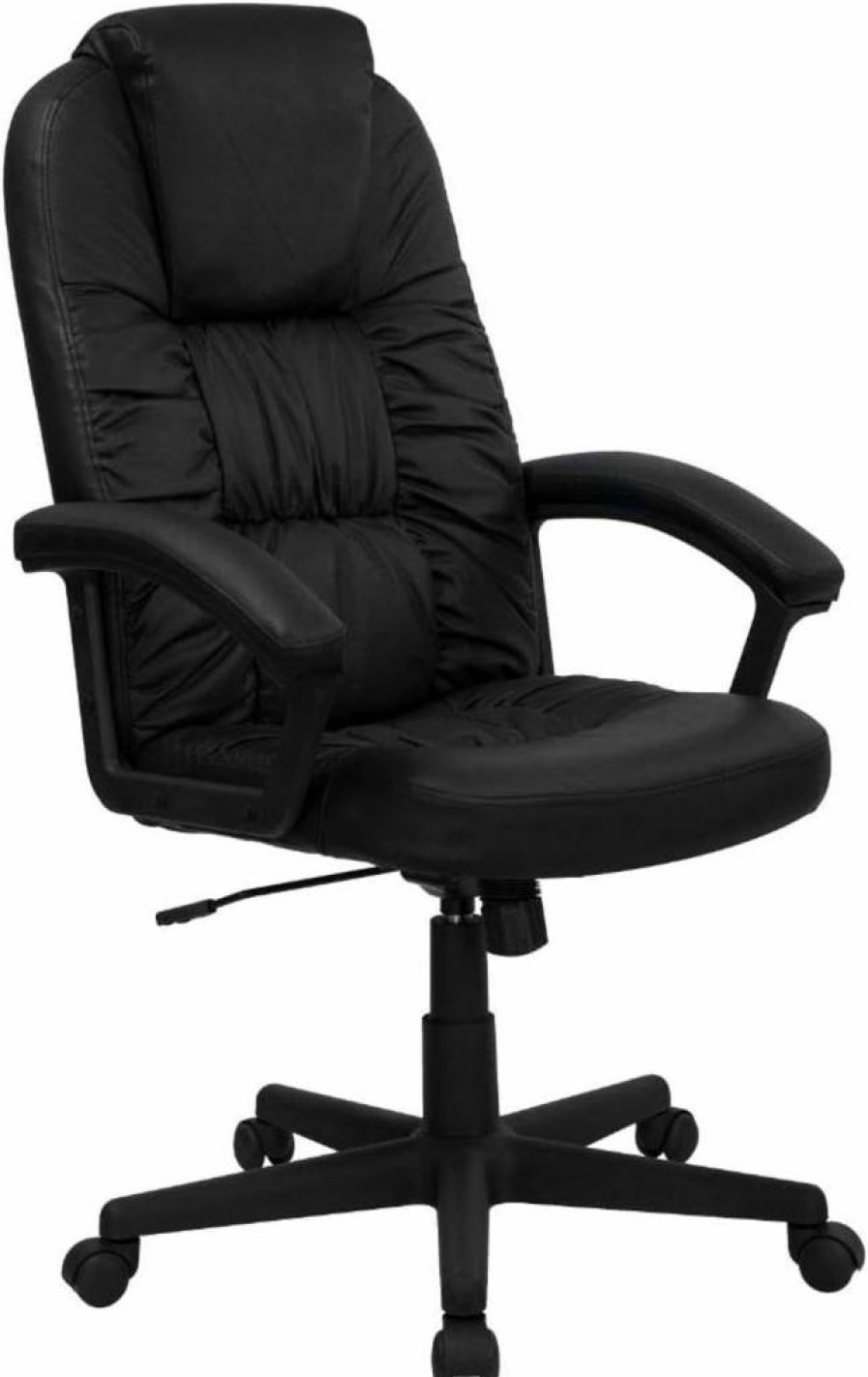Flash Furniture Hansel High-Back Executive Office Chair - Black LeatherSoft Swivel Chair with Adjustable Arms