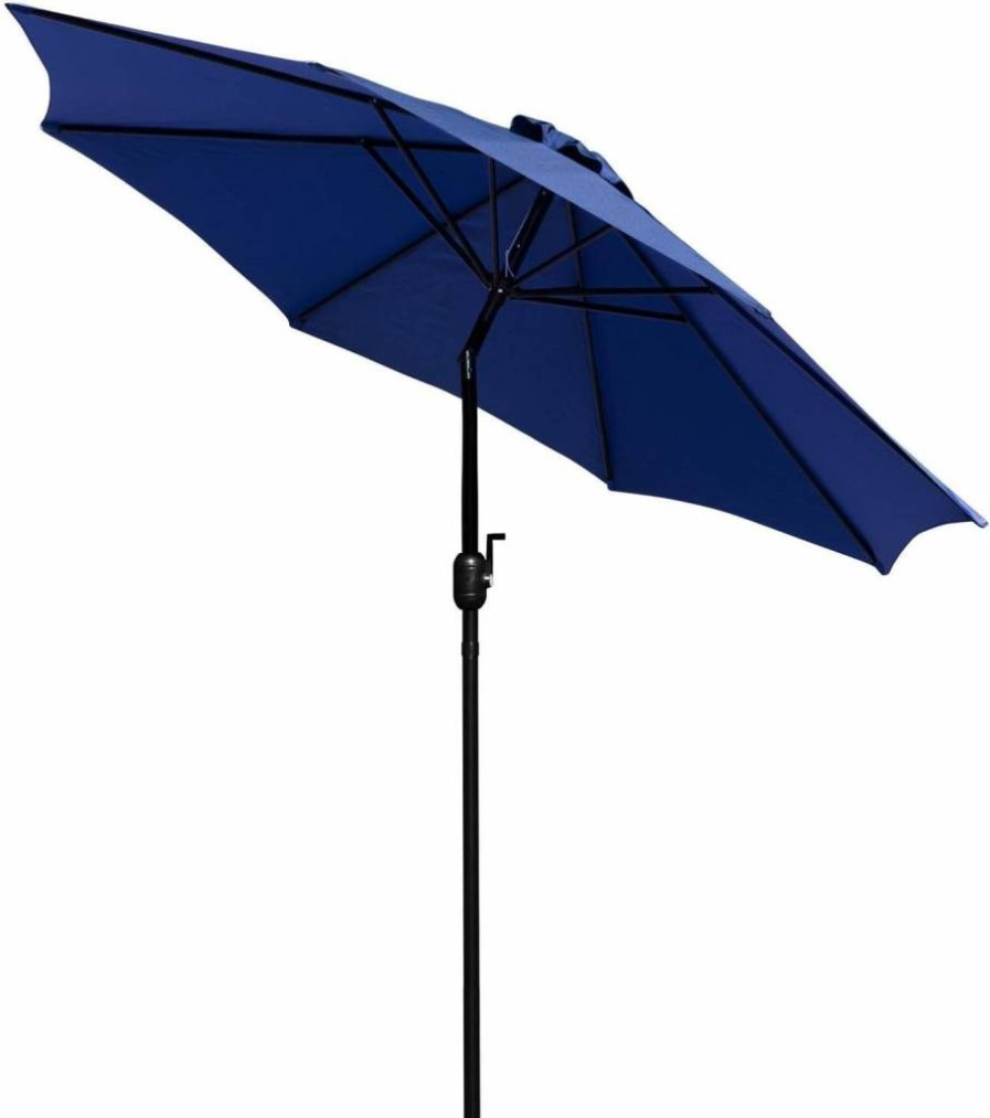 Flash Furniture 9ft Round Outdoor Patio Umbrella with Crank & Tilt - Aluminum Pole Red Kona Sun Shade