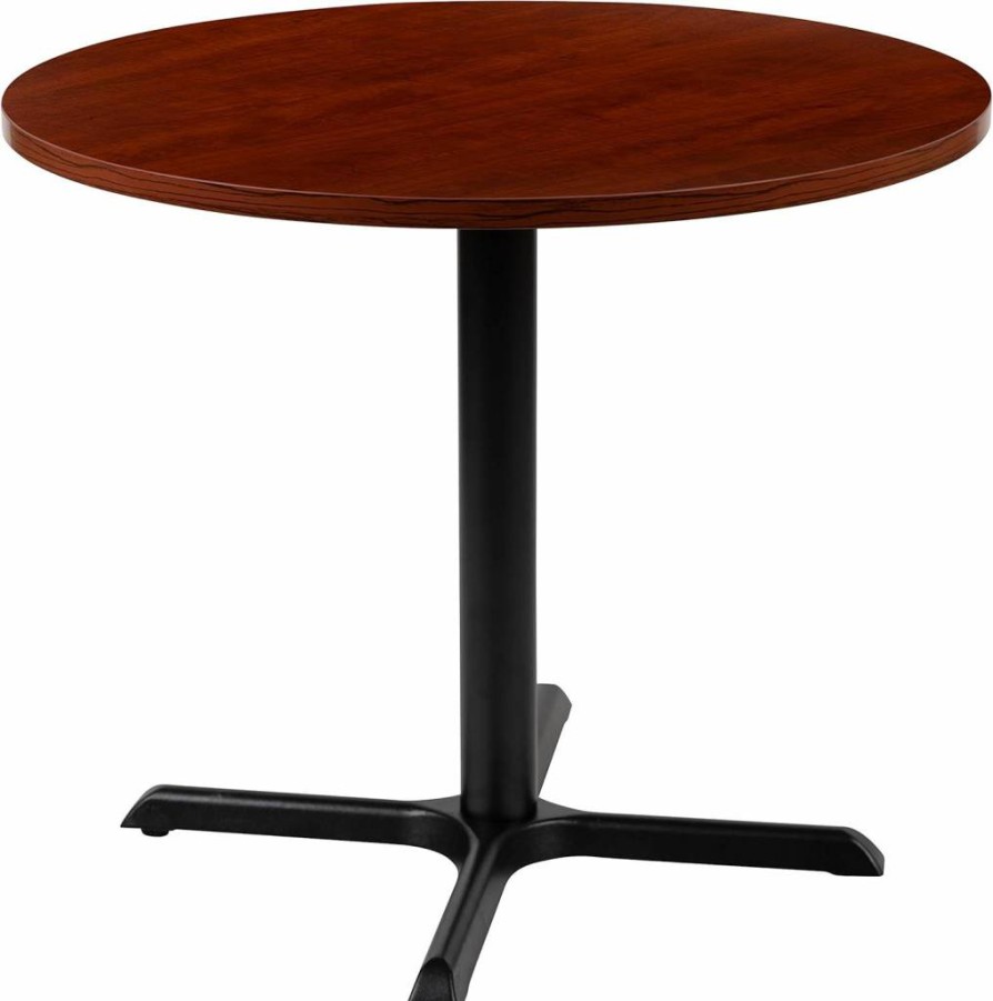 Flash Furniture Chapman 36-Inch Round Conference Table - Cherry Finish Office Meeting Table for Business & Conference Rooms