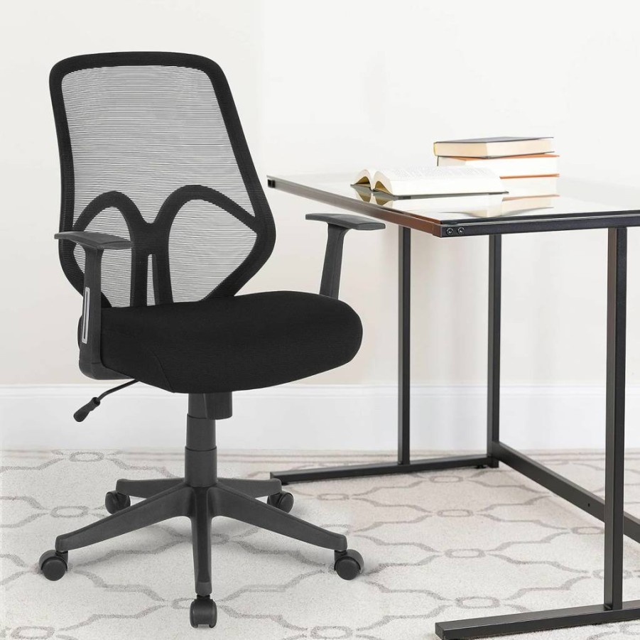 Flash Furniture Salerno High Back Ergonomic Mesh Office Chair with Black Design