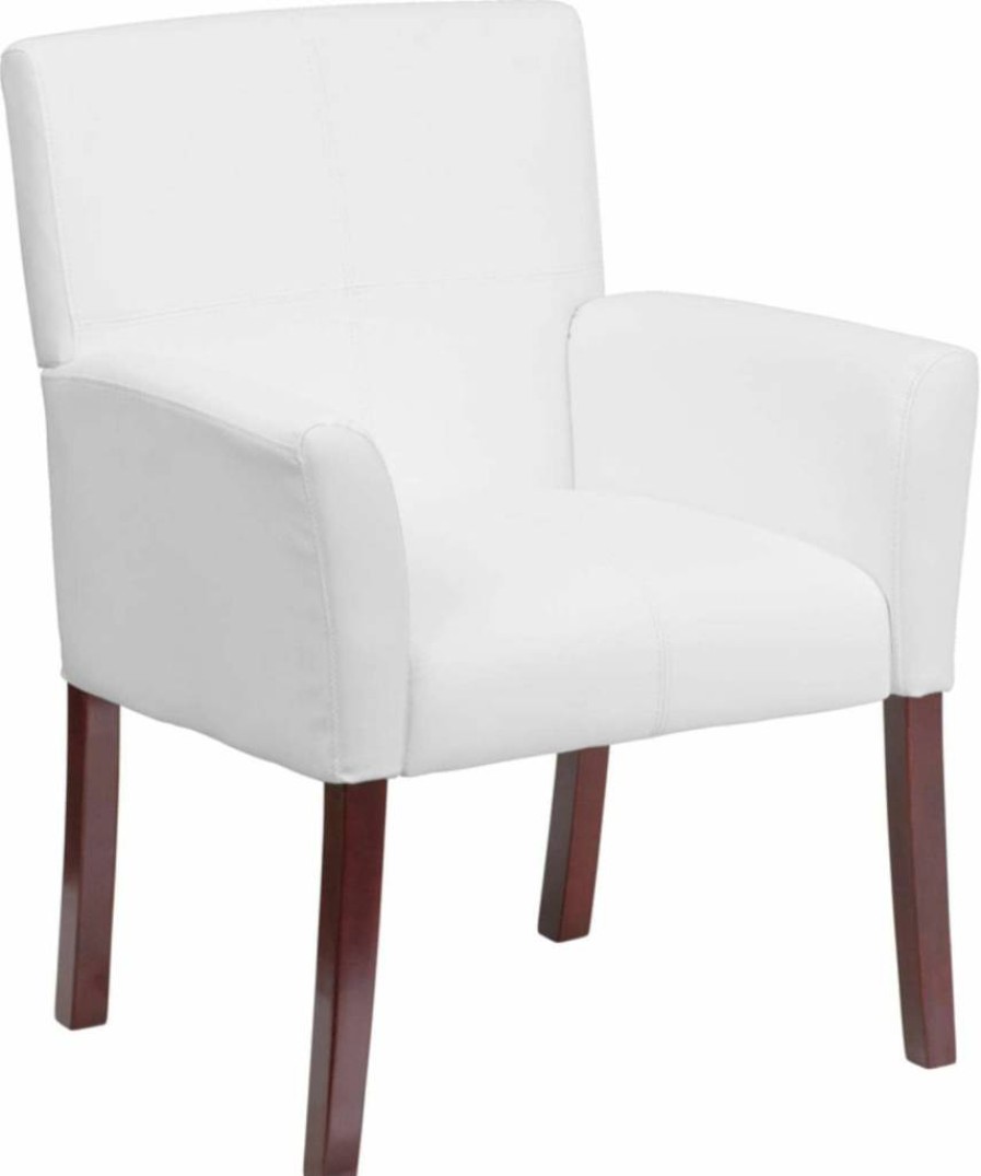 Flash Furniture Taylor Executive Office Chair - Black LeatherSoft Upholstered Lobby Chair with Cushioned Seat & Padded Arms