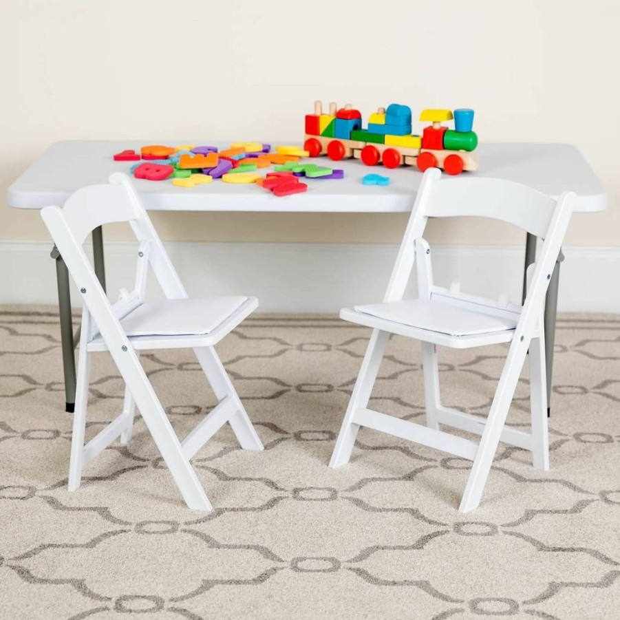 Flash Furniture Hercules Series 10-Pack White Kids Folding Chairs - Padded Event Seats for Children, 264 lbs Weight Capacity