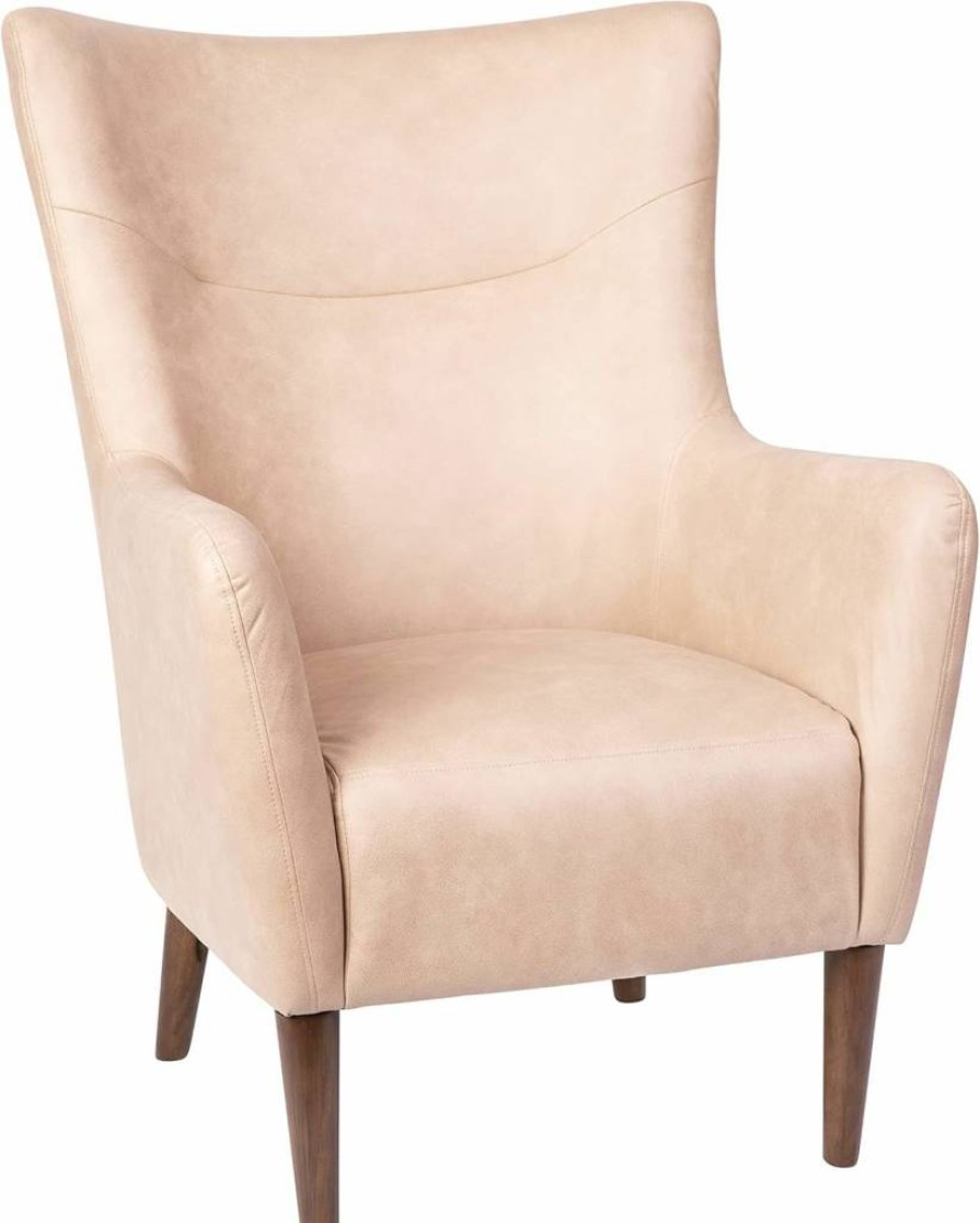 Flash Furniture Connor Dark Gray Faux Leather Wingback Accent Chair with Wooden Frame - Commercial Grade Office Living Room Seating
