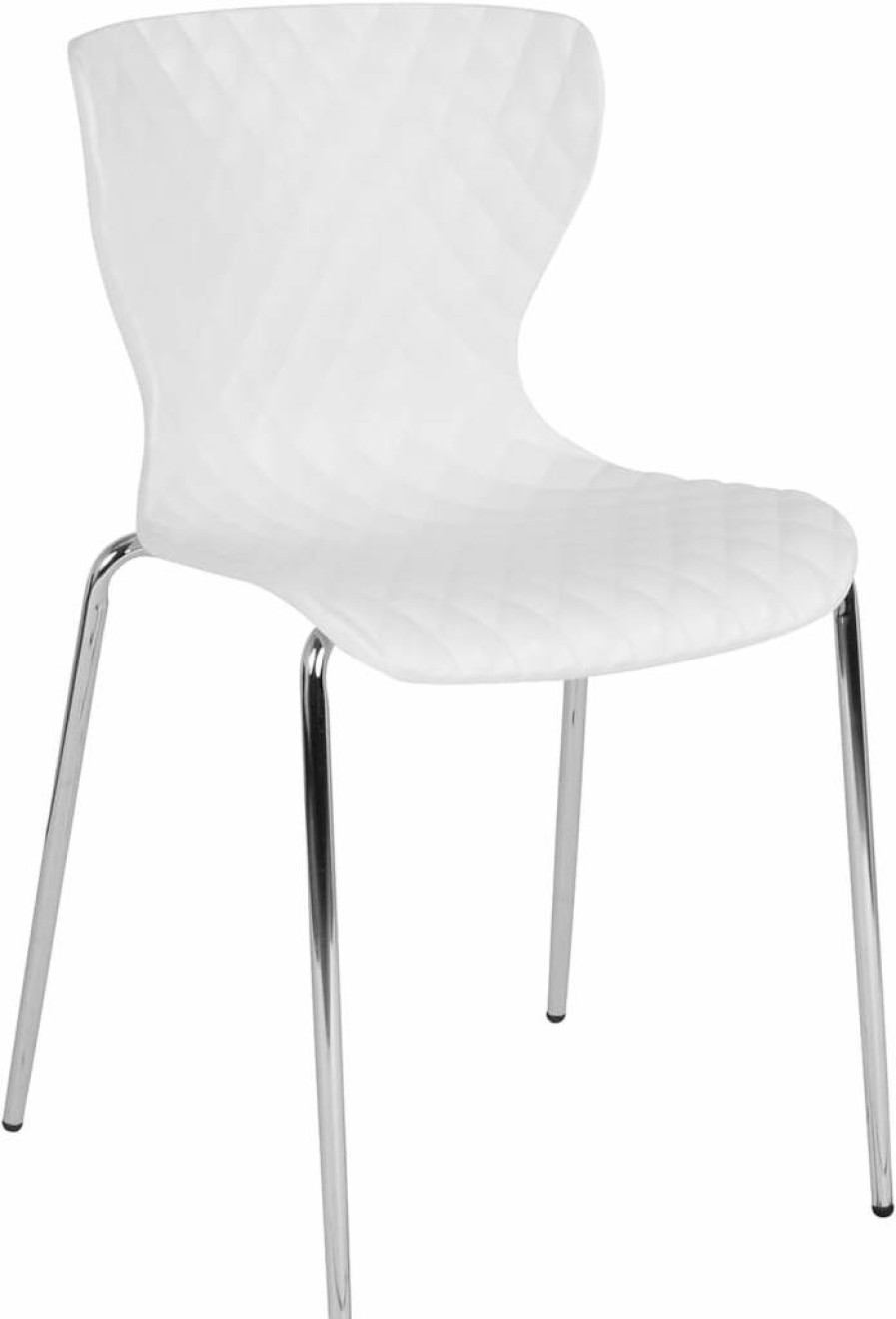 Flash Furniture Lowell Purple Plastic Stack Chair - Contemporary Design, Lightweight & Durable for Indoor/Outdoor Use