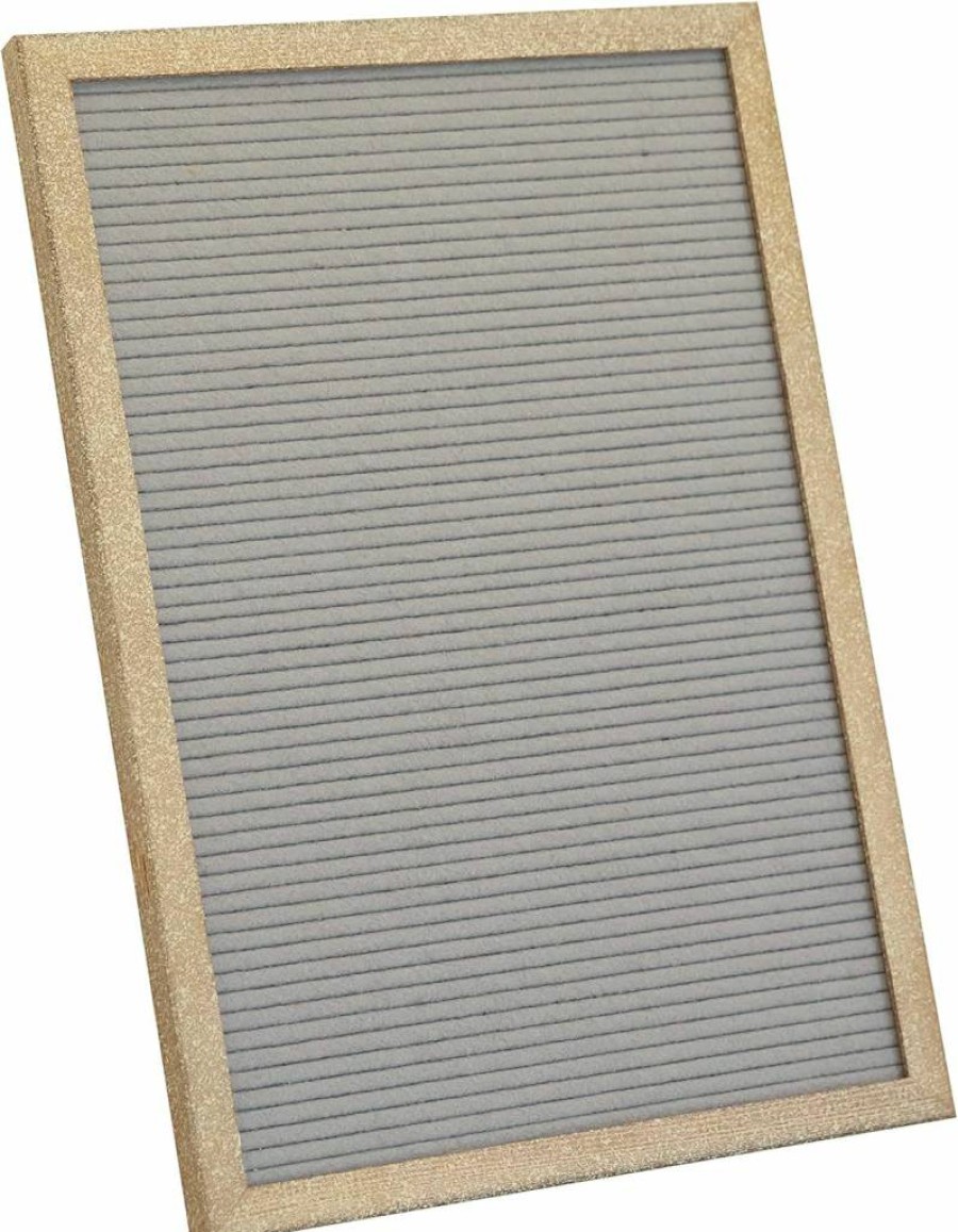 Flash Furniture Gracie 12x17 Felt Letter Board with Wooden Frame - Includes 389 Letters, Numbers, Symbols & Canvas Case - Weathered Wood & Gray Felt
