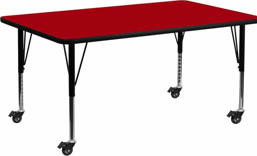 Flash Furniture 30x72 Inch Rectangular Grey Activity Table for Work or School, Durable and Lightweight, 30W x 72L, Gray