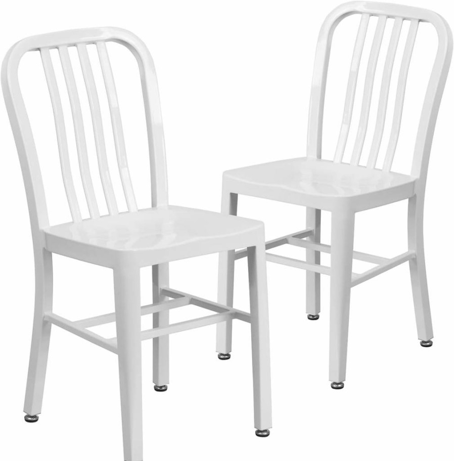 Flash Furniture Heavy-Duty Red Metal Chair for Indoor & Outdoor Use - Commercial Grade