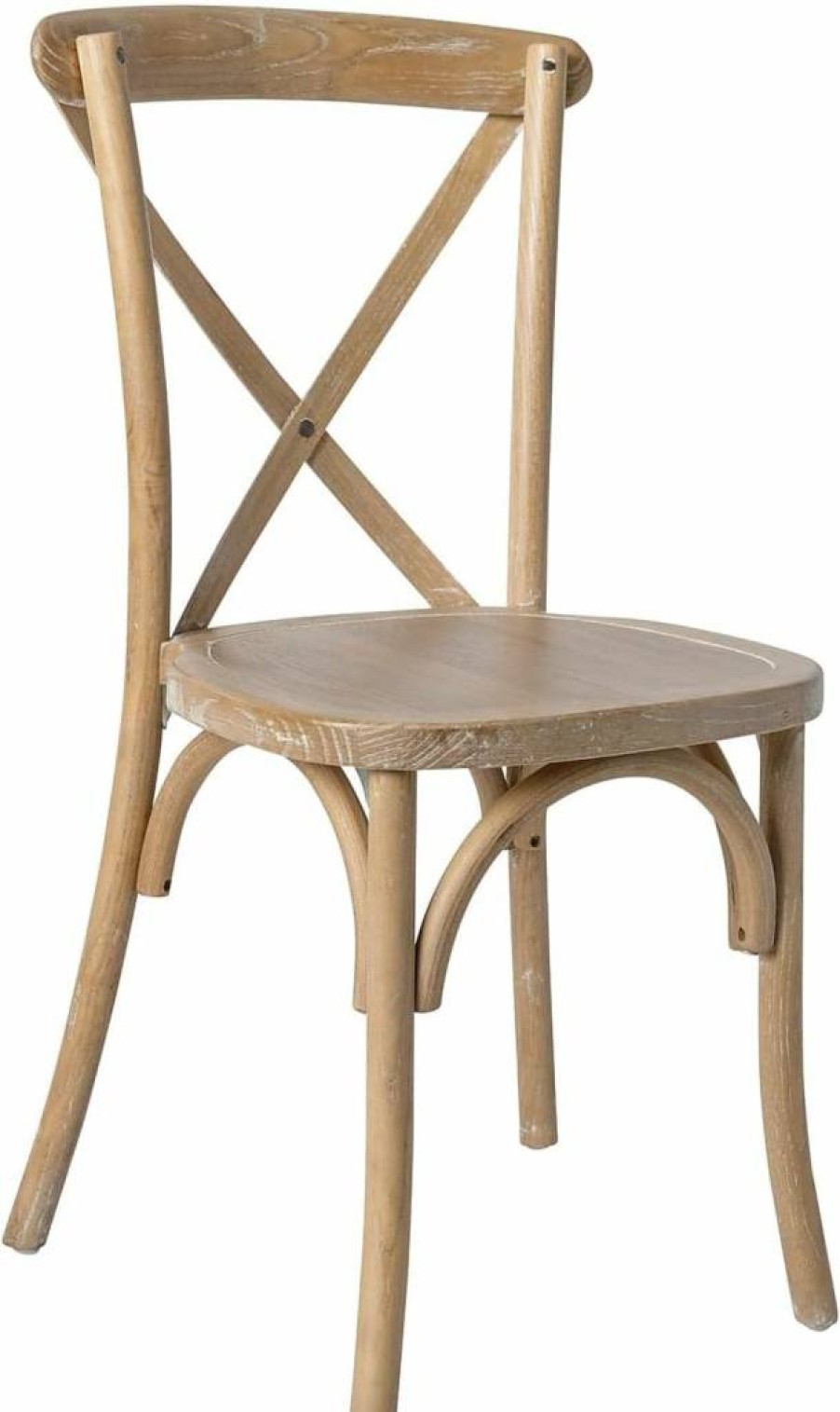 Flash Furniture X-Back Chair with White Grain - Natural Wood Office Chair