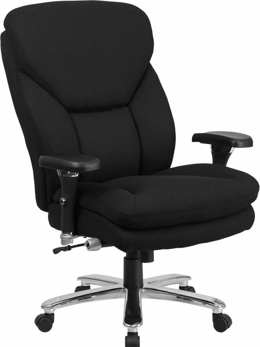 Flash Furniture Hercules Series Extra Wide High-Back Executive Office Chair - Swivel Ergonomic Design with Padded Seat and Arms, Black
