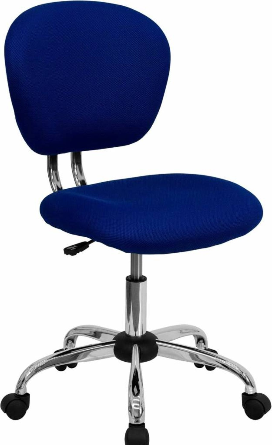 Flash Furniture Beverly Mid-Back Ergonomic Office Chair - Navy Mesh Swivel Task Chair with Padded Seat & Chrome Base