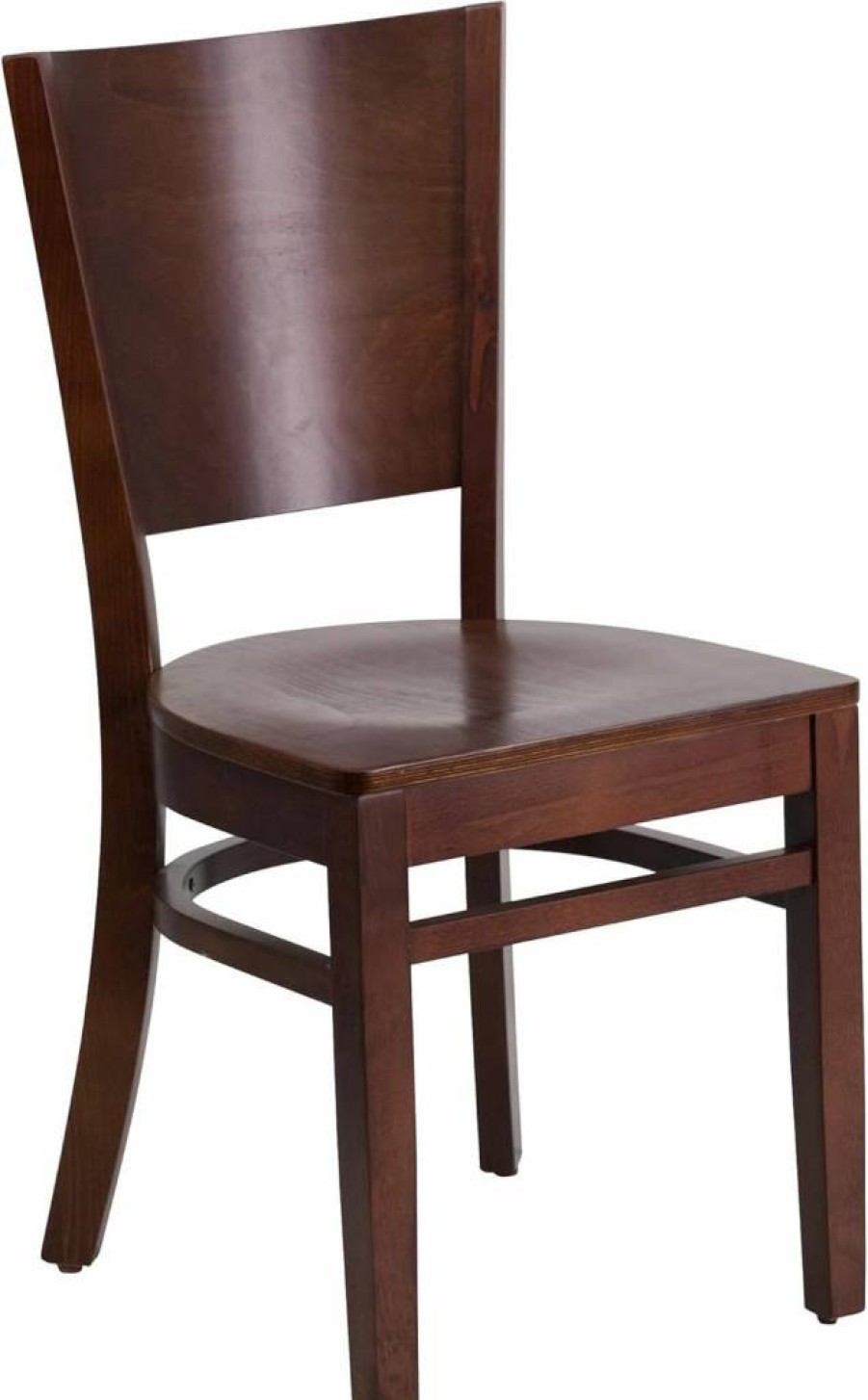 Flash Furniture Lacey Series Solid Walnut Wood Dining Chair with Burgundy Vinyl Seat - Restaurant Quality